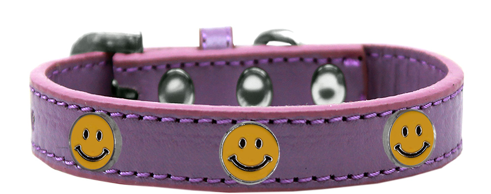 Happy Face Widget Dog Collar Lavender Size 18
